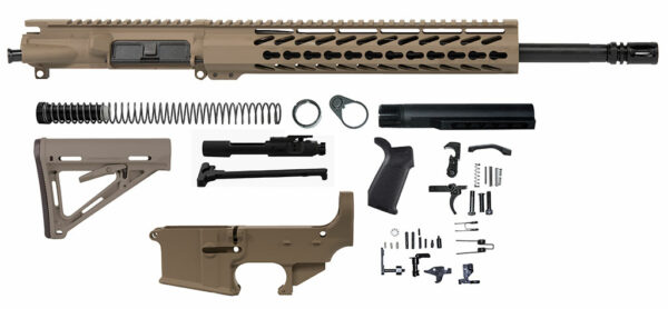 16″ Flat Dark Earth Rifle Kit 5.56 with 12″ Keymod with Lower