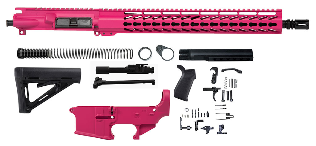 Pink 16" 5.56 Rifle Kit with 15" Keymod Handguard and Lower