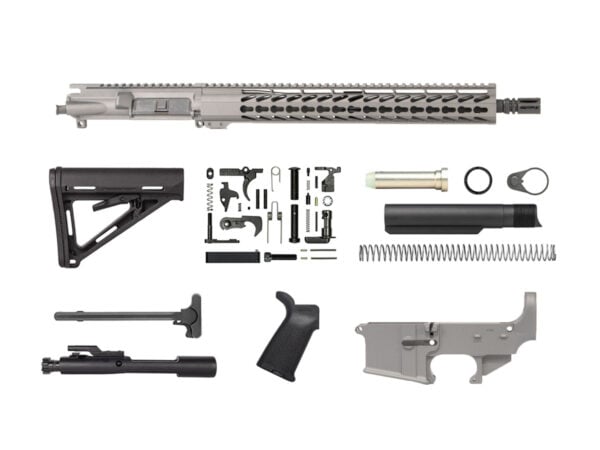 Tungsten Grey 16″ Rifle Kit 5.56 with 15″ Keymod with Lower