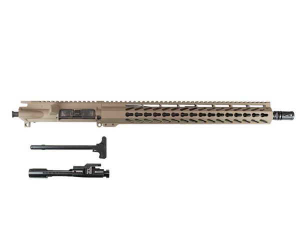 16 inch AR-15 Flat Dark Earth Upper 15 inch Keymod Rail with Bolt Carrier Group and charging handle