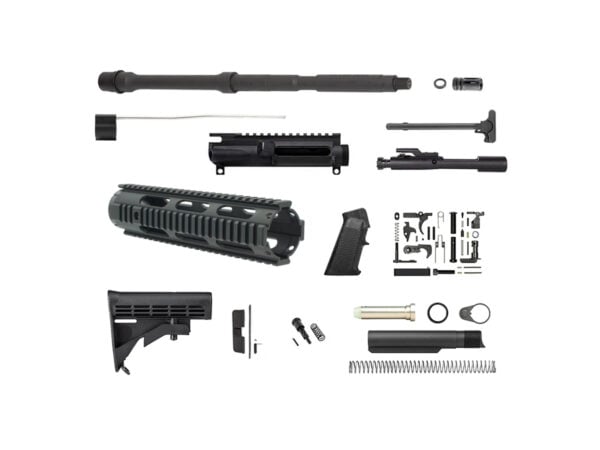 16_inch_ar15_with_10_inch_quadrail_1_x_9_no_lower AR-15 Rifle Kit 1×9 with 10″ Quadrail NO Lower Unassembled