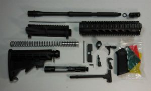 AR-15 Rifle Kit complete with 10″ Quadrail NO Lower Unassembled