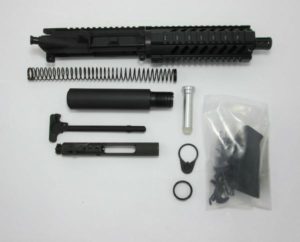 300 blackout pistol kit with 7" quad rail handguard and 1x8 twist barrel with a2 flash hider