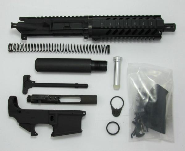 7.5 inch AR-15 pistol kit upper assembled with 80 percent lower