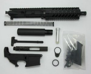 300 7.5 inch blackout pistol kit upper assembled with 80 percent lower