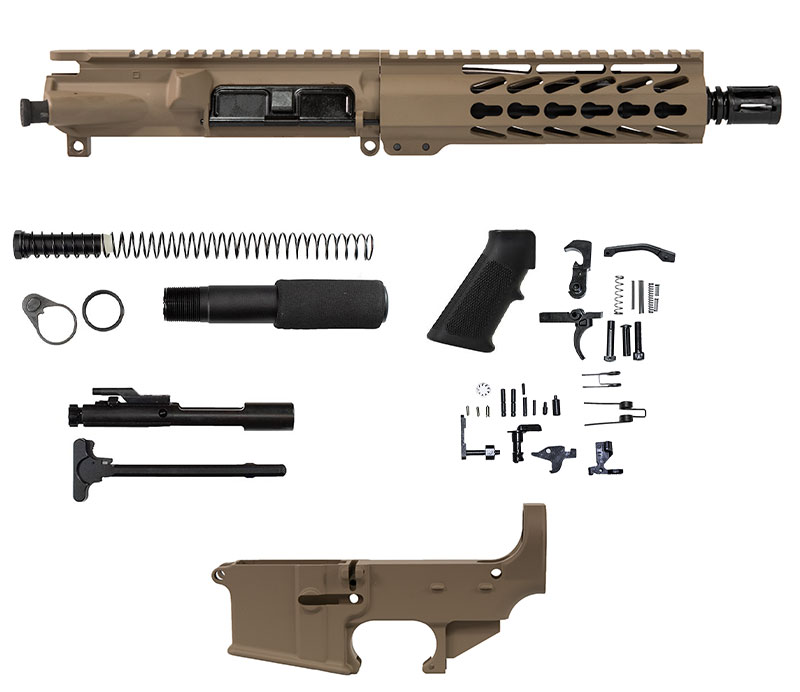Flat Dark Earth 7.5-inch 5.56 Kit with Lower Receiver