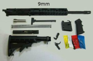 16″ 9MM Complete Rifle Kit with No Lower