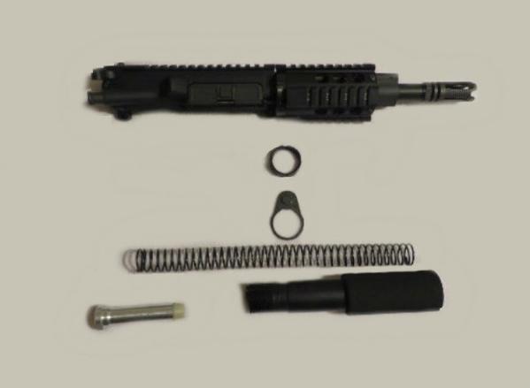 7.5″ AR-15 Complete Black Pistol Upper with Buffer Assembly