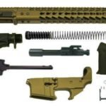 16′” AR-15 Rifle Kit with 12″ Slim Keymod with 80% Lower Receiver in Burnt Bronze