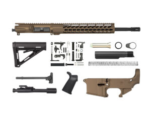 16′” AR-15 Rifle Kit with 12″ Slim Keymod with 80% Lower Receiver in Burnt Bronze