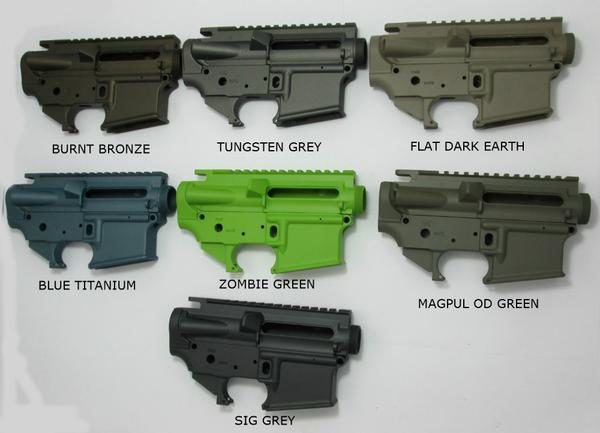 Cerakote 80 percent lower and stripped upper available colors