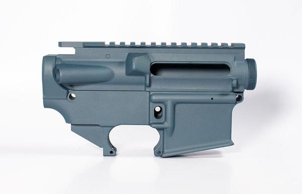 80 lower receiver and completely machined upper Cerakote Titanium Blue Set