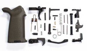 AR-15 Lower Parts Kit od green Magpul Moe Grip and moe trigger guard