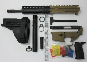 300 10.5 inch blackout pistol kit with Sig Brace. assembled with 80% lower