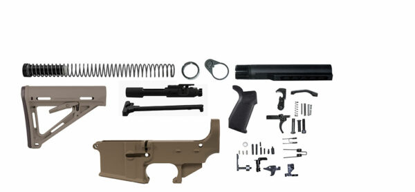 Stock Assembly in Flat Dark Earth Lower Build Kit 80% lower included