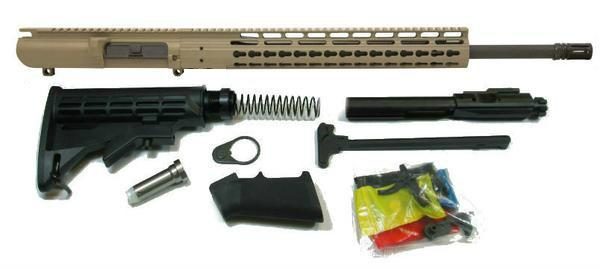 20″ Flat Dark Earth FDE 308 Rifle Kit 15″ Free Float Keymod Rail