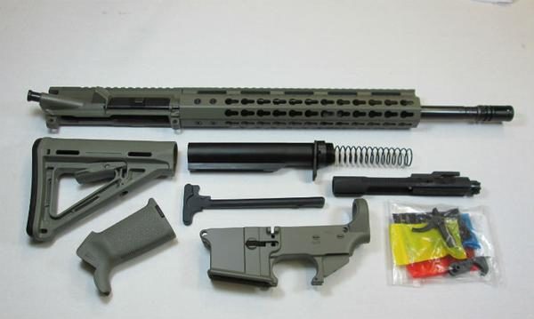 300 Blackout Foliage Green 16″ Rifle Kit Magpul furniture Upper Built WITH Foliage 80% Lower