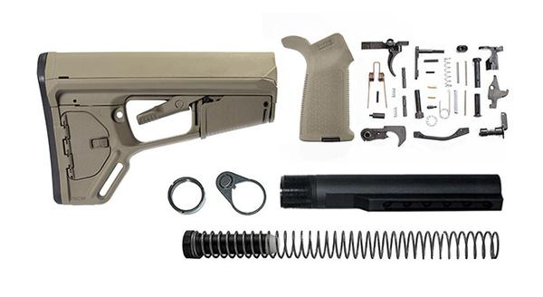 Magpul ACS-L Lower Build Kit with Stock, Lower parts, grip and stock hardware flat dark earth