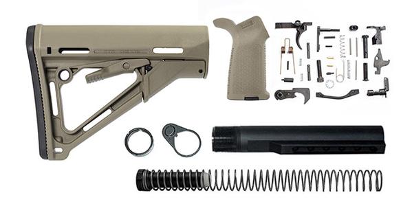 magpul ctr lower build kit with stock, stock hardware, and lower parts kit - FDE