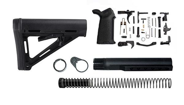 magpul moe lower build with stock, lower parts kit, and stock hardware - Black