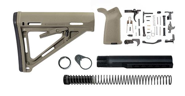 magpul moe lower build with stock, lower parts kit, and stock hardware - flat dark earth