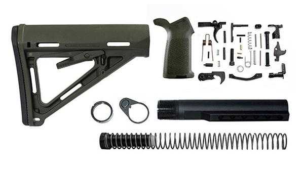 magpul moe lower build with stock, lower parts kit, and stock hardware - OD Green