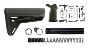 magpul moe sl lower build with stock, lower parts kit, and stock hardware - od green
