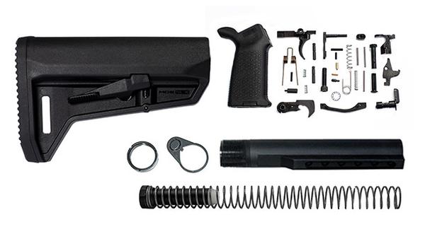 magpul moe SL-K lower build with stock, lower parts kit, and stock hardware - Black