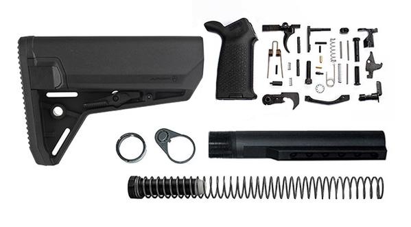 magpul moe SL-S lower build kit with stock, lower parts kit, and stock hardware - Black