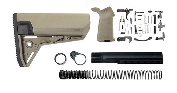 magpul moe SL-S lower build kit with stock, lower parts kit, and stock hardware - flat dark earth