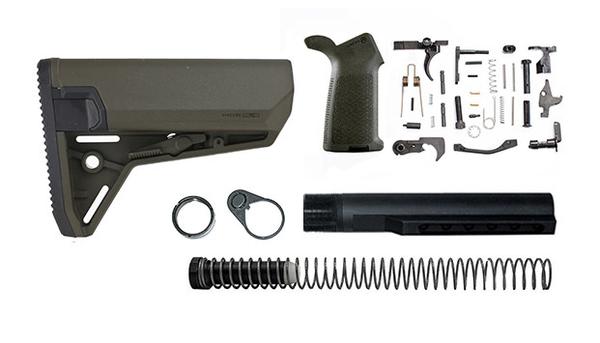 magpul moe SL-S lower build kit with stock, lower parts kit, and stock hardware - OD Green