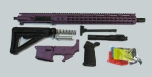 Purple cerakote Rifle kit with lower AR 15