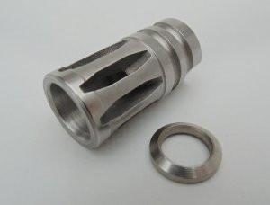 Stainless Steel A2 Flash Hider with Stainless Crush Washer