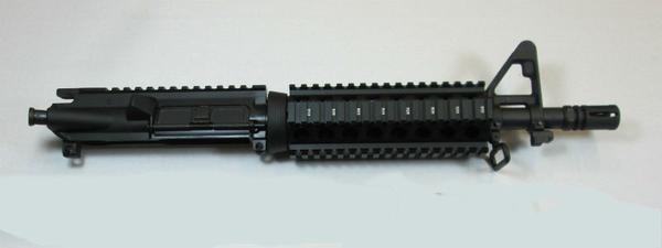 AR 15 10.5 inch Upper with A2 Sight Tower and Quadrail.