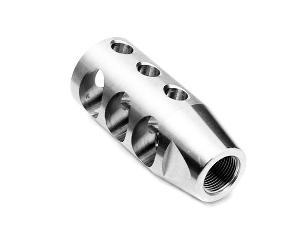 Stainless Steel 1/2x28 Thread .223 Competition Muzzle Brake With Washer 