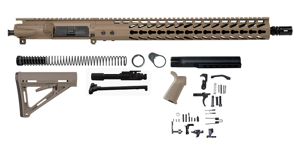 Complete AR-15 Rifle Build Kit in Flat Dark Earth FDE