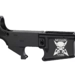 MOLON AABE SKULL Engraved 80% AR-15 Black Lower – Artisanal Firearm Enhancement