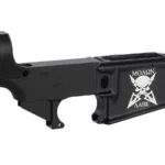 MOLON AABE SKULL Laser Engraving on 80% AR-15 Black Lower – Personalized Firearm Statement
