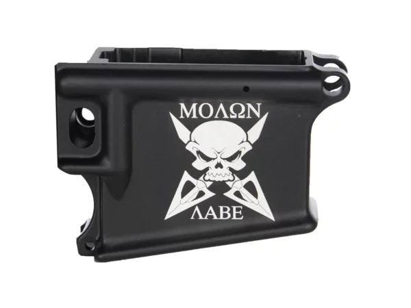 Laser Engraved MOLON AABE SKULL 80% AR-15 Anodized Lower receiver