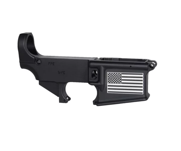 Laser Engraved American flag outlined 80% AR-15 Anodized Lower receiver