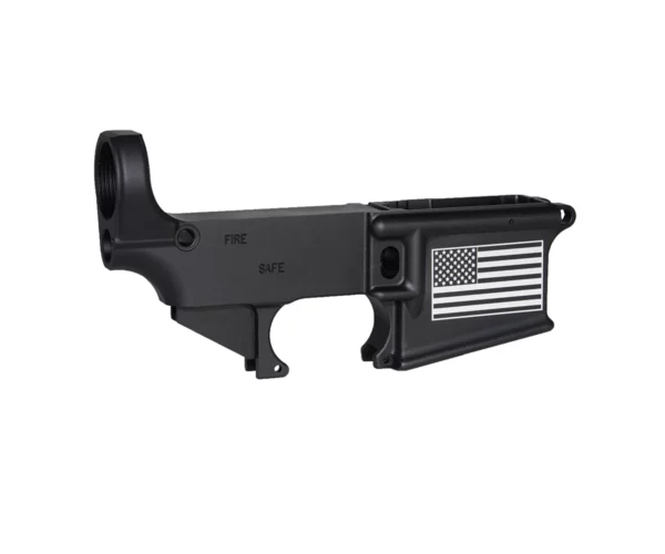 Laser Engraved American flag outlined 80% AR-15 Anodized Lower receiver