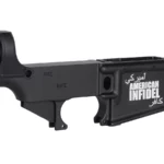 Elevate Your Build with Laser Engraved American INFIDEL on 80% AR-15 Black Lower