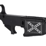 Artistic Laser Etched Confederate Flag on 80% AR-15 Black Lower – Gun Enthusiast’s Delight