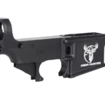 Artisan Laser Engraving on 80% AR-15 Black Lower: Deer Head in Crosshairs Design