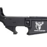 Elevated Firearm Artistry: Laser Engraved Deer Head in Crosshairs on 80% AR-15 Black Lower