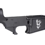 Hunting-Inspired Laser Engraving on Black AR-15 Lower Receiver
