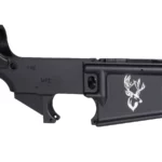 80% AR-15 Black Lower with Laser Engraved Majestic Deer Head Design