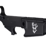 Custom Laser Etched Deer Scene on 80% AR-15 Black Lower Receiver