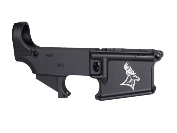 Detailed Laser Engraved Deer Head 2 on 80% AR-15 Lower Receiver