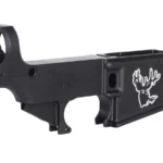 Distinctive Laser Engraved Deer Head 3 on 80% AR-15 Black Lower – Unparalleled Firearm Elegance